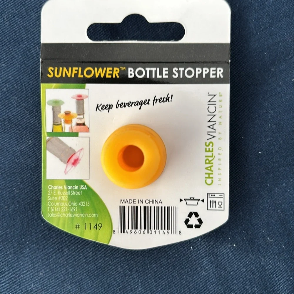 Wine stopper, wine glass markers and more
